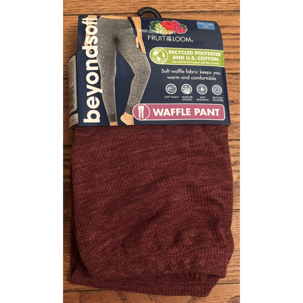 Fruit of the Loom Women's Long Under ware Beyond Soft Waffle Pant 3XL XXXL (22)